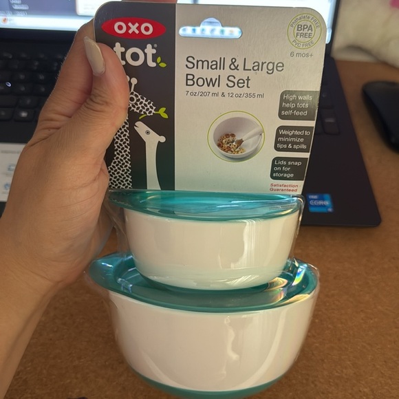 OXO Tot Small And Large Bowl Set, Teal - Picture 5 of 7